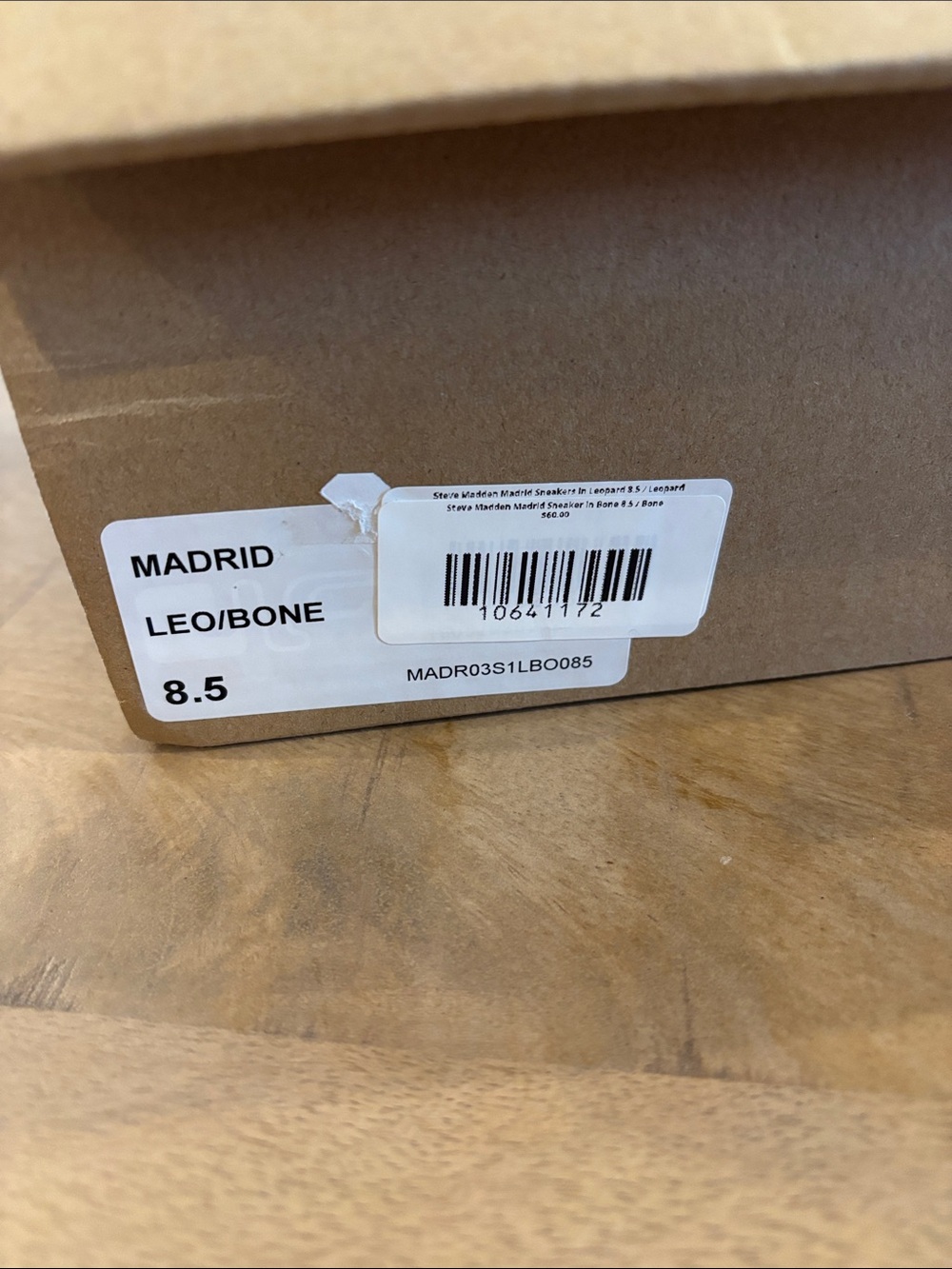 Steve Madden Madrid Sneaker Shoes in Bone Leopard Print 8.5 M New in Box NWT - Picture 6 of 7